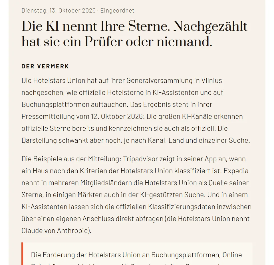 Die Übergabe vom 13. Oktober 2026 als Webfassung